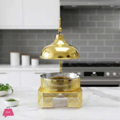 Luxury Chafing Dish Stainless Steel Chafer Food Warmer Catering Buffet Gold Chefing Dish Hanging 8Liter