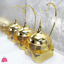 Luxury Chafing Dish Stainless Steel Chafer Food Warmer Catering Buffet Gold Chefing Dish Hanging 8Liter