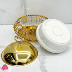 Luxury High Quality Golden Ceramic And Stainless Steel Egg Shape Gold Chafing Dish Buffet Dish 2Liter