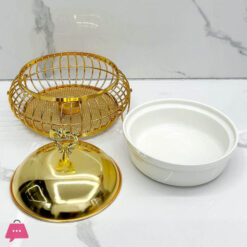 Luxury High Quality Golden Ceramic And Stainless Steel Egg Shape Gold Chafing Dish Buffet Dish 2Liter