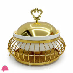 Luxury High Quality Golden Ceramic And Stainless Steel Egg Shape Gold Chafing Dish Buffet Dish 2Liter