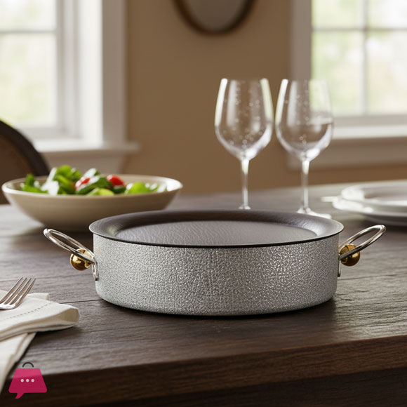 Luxury Round Serving Metal Platter With Handles 3 Luxury Round Serving Metal Platter With Handles