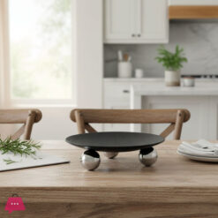 Matte Black Hammered Metal Decorative Plate