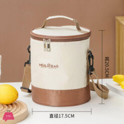 Meal Bag Student Bento Waterproof Aluminum Foil Thermal Handbag With Steel Lunch Box