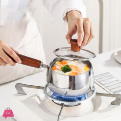 316 Stainless Steel Multifunctional Milk Saucepan with Lid and Heatproof Handle for Cooking Boiling and Simmering