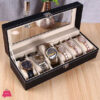 New Elegant 6 Watches Storage Box PU Leather For Men And Women