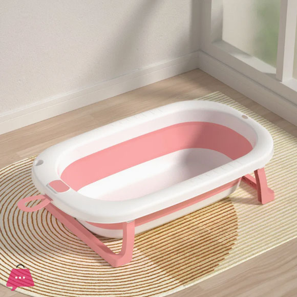 Plastic Infant Shower Bath Tub Folding Stand Foldable Baby Bath Tub 5 Plastic Infant Shower Bath Tub Folding Stand Foldable Baby Bath Tub - Image 3