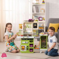 Pretend Play Kids Kitchen Play Set Toy Kitchen with Lights and Sounds Toddlers Ages 3-5