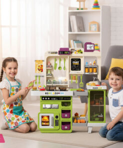 Pretend Play Kids Kitchen Play Set Toy Kitchen with Lights and Sounds Toddlers Ages 3-5