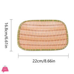 Rattan Rectangle Biodegradable Bamboo Fiber Plate 8 Inch