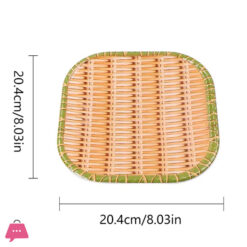 Rattan Square Biodegradable Bamboo Fiber Plate 8 Inch