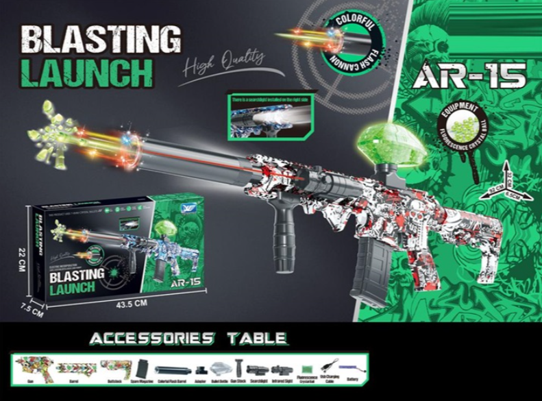 Rechargeable Blasting Launch Gun Ar-15 Colorful Flash Cannon 5 Rechargeable Blasting Launch Gun Ar-15 Colorful Flash Cannon