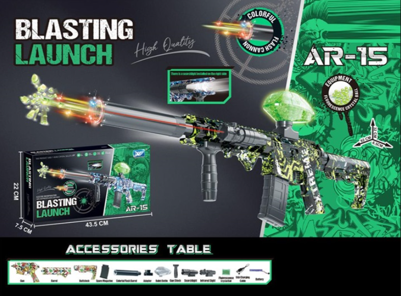 Rechargeable Blasting Launch Gun Ar-15 Colorful Flash Cannon 4 Rechargeable Blasting Launch Gun Ar-15 Colorful Flash Cannon
