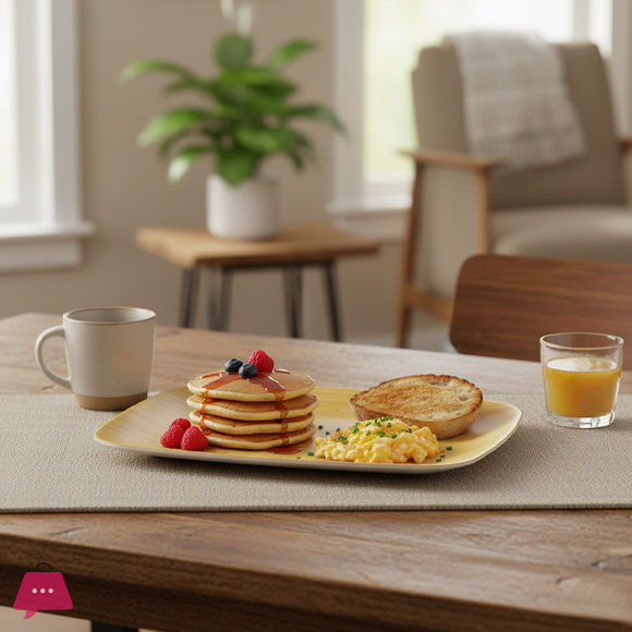 Rectangular Shaped Eco Biodegradable Bamboo Fiber Plates For Bread Fruit Vegetable Food Rustic Serving Plate 6 Rectangular Shaped Eco Biodegradable Bamboo Fiber Plates For Bread Fruit Vegetable Food Rustic Serving Plate - Image 4