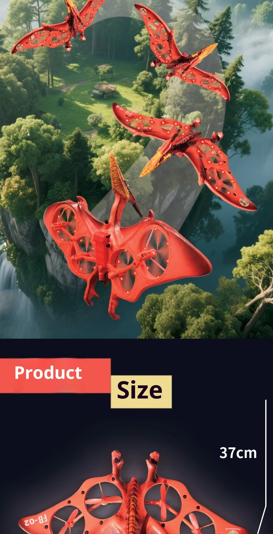 Pterosaur Fighter Simulated Drone Remote Controlled 4-Channel Resin Drone Fb-02 21 Pterosaur Fighter Simulated Drone Remote Controlled 4-Channel Resin Drone Fb-02