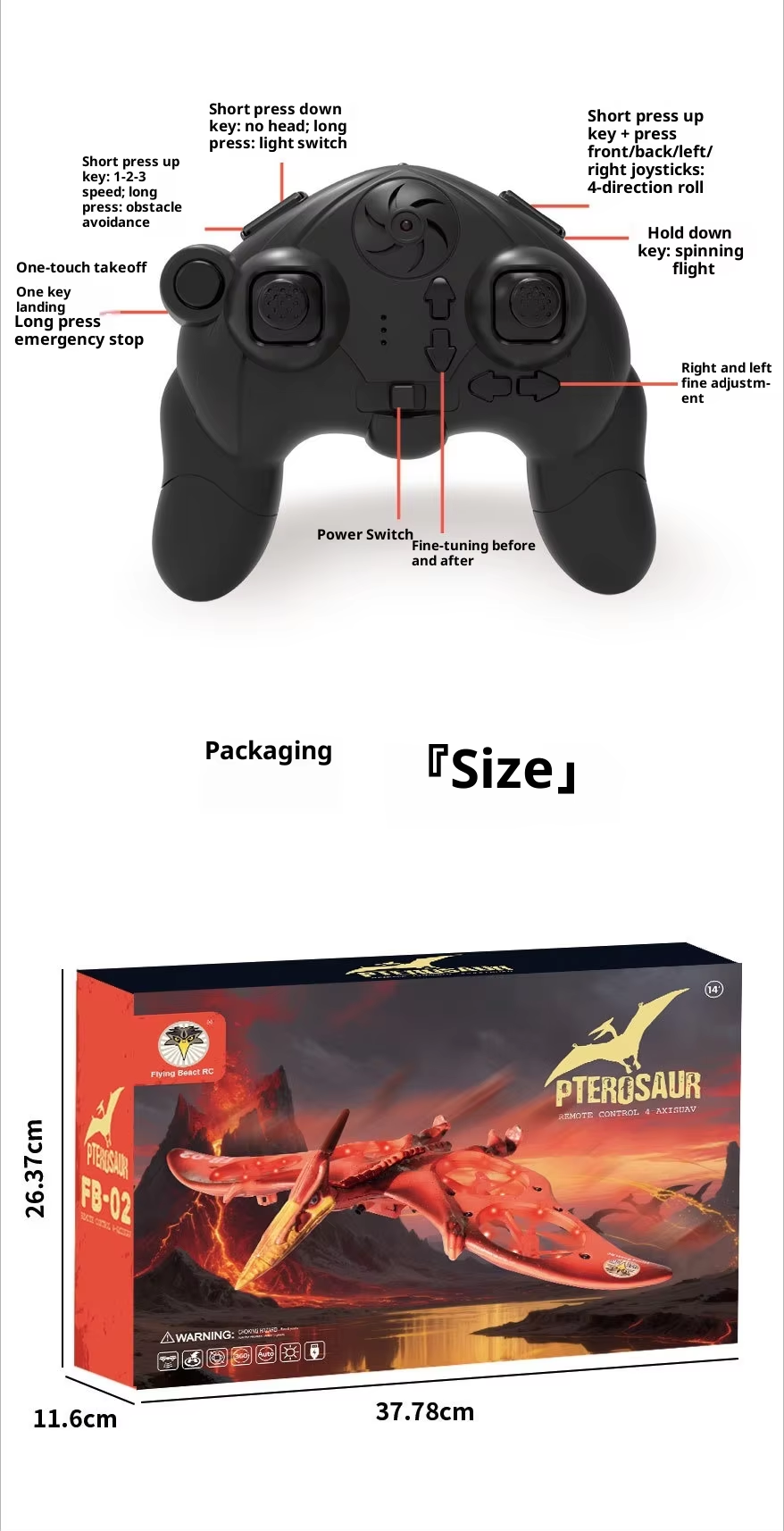 Pterosaur Fighter Simulated Drone Remote Controlled 4-Channel Resin Drone Fb-02 23 Pterosaur Fighter Simulated Drone Remote Controlled 4-Channel Resin Drone Fb-02