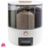 Rice Dispenser Rice and Grain Storage Container 360 Rotating Food Dispenser Measuring Cylinder with Lid Sealed Storage Container for Rice