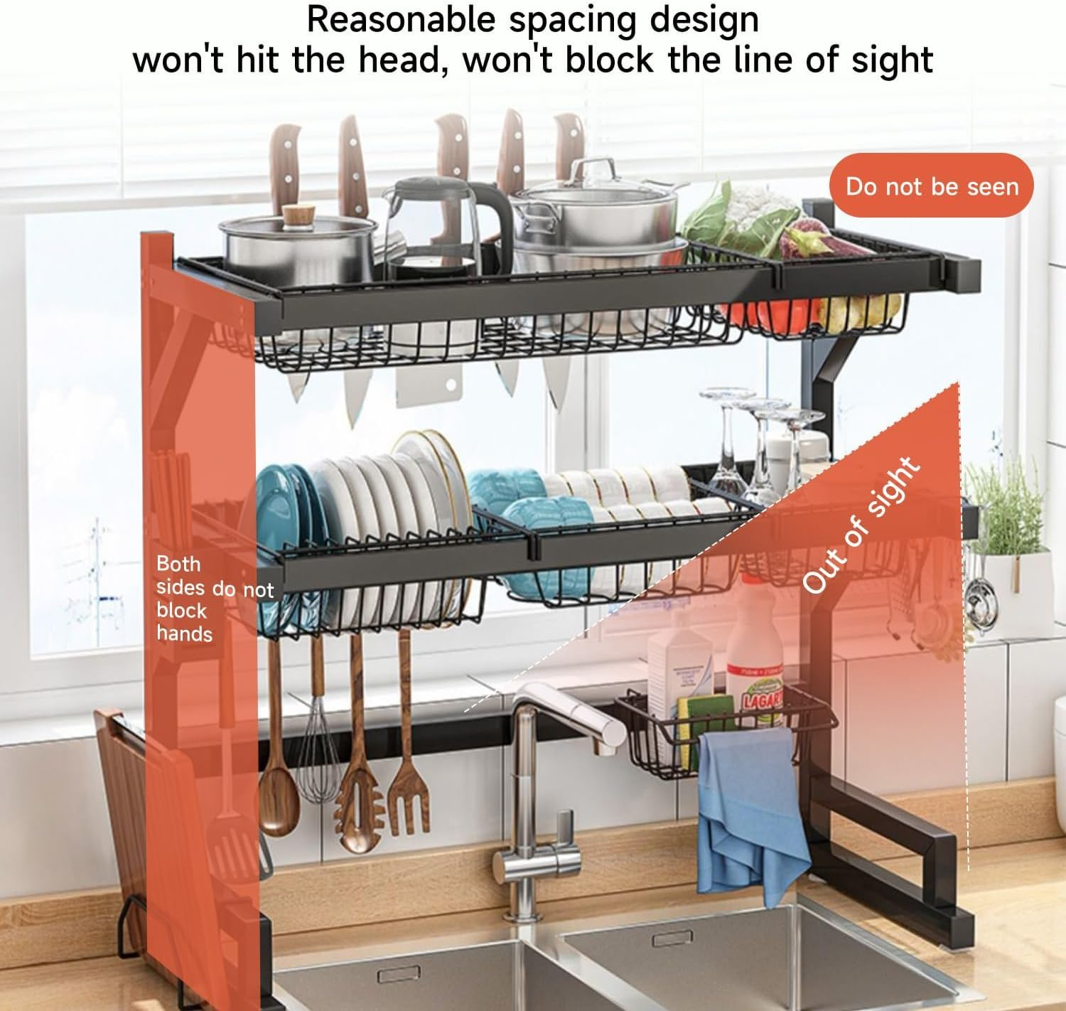 Sink Kitchen Rack – Double Layer Over-The-Sink Organizer 75Cm 7 Sink Kitchen Rack – Double Layer Over-The-Sink Organizer 75Cm