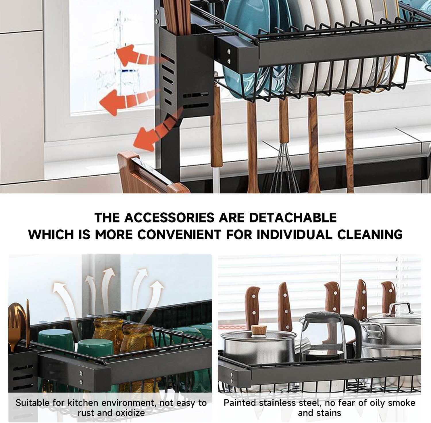 Sink Kitchen Rack – Double Layer Over-The-Sink Organizer 75Cm