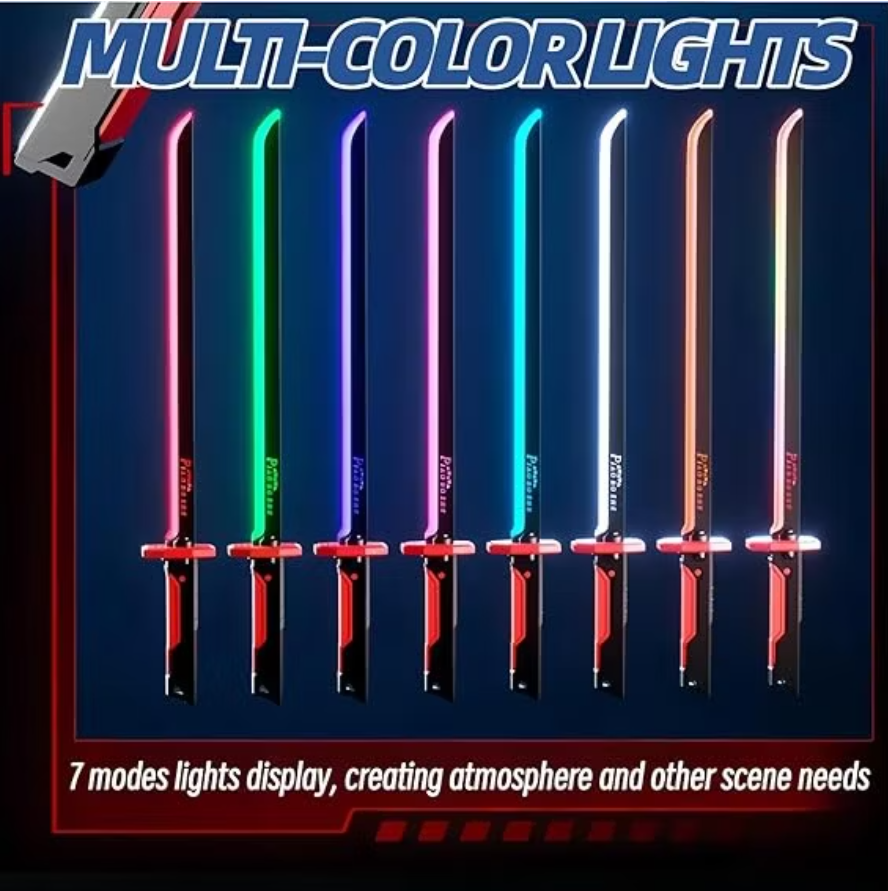 Spark Light Smoke Colorful Glowing Light Smoke Katana Sword Toy