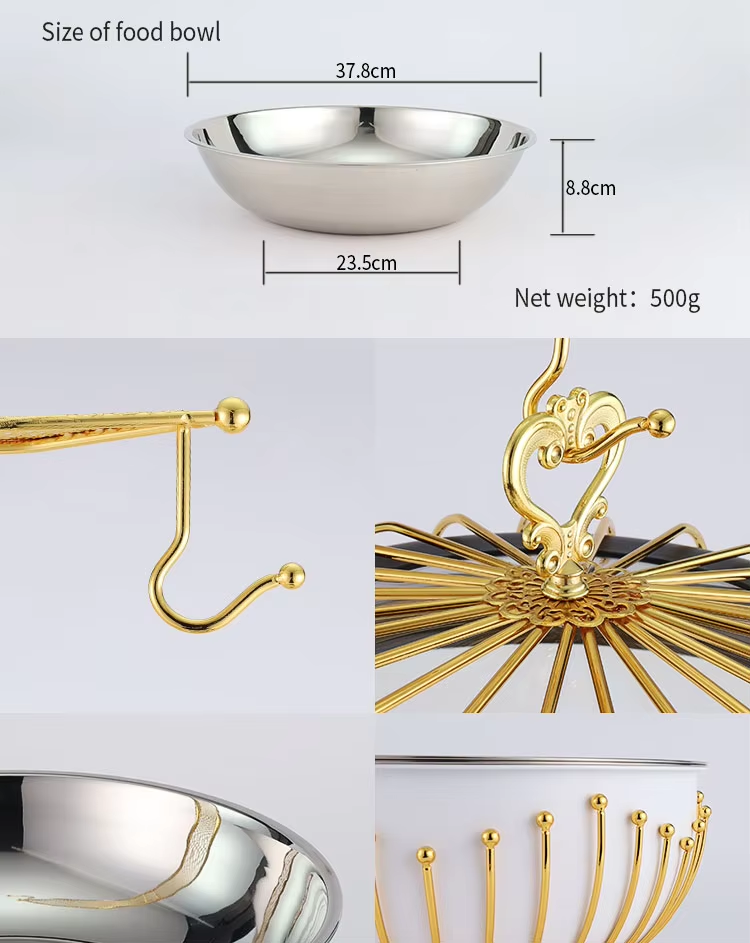 Stainless Steel Bead Hanging Furnace Luxury Design Buffet Dish 8 Liter 7 Stainless Steel Bead Hanging Furnace Luxury Design Buffet Dish 8 Liter