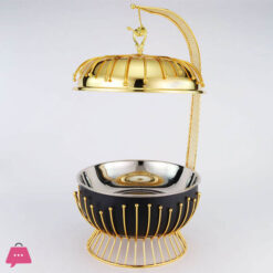 Stainless Steel Bead Hanging Furnace Luxury Design Buffet Dish 8 Liter