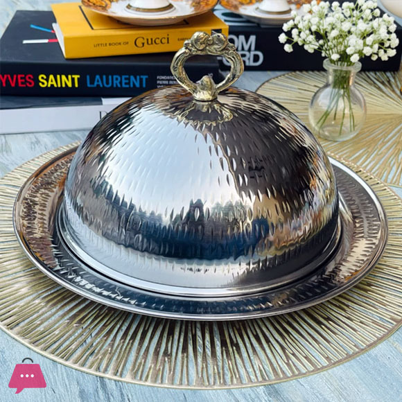 Stainless Steel Dome Serving Platter With Lid 3 Stainless Steel Dome Serving Platter With Lid
