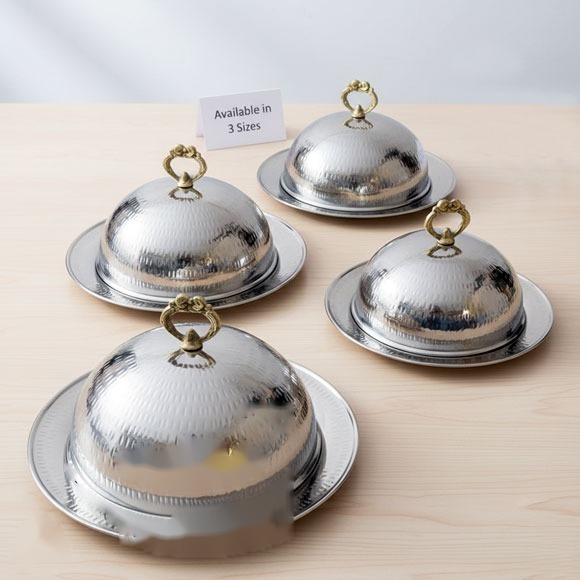 Stainless Steel Dome Serving Platter With Lid