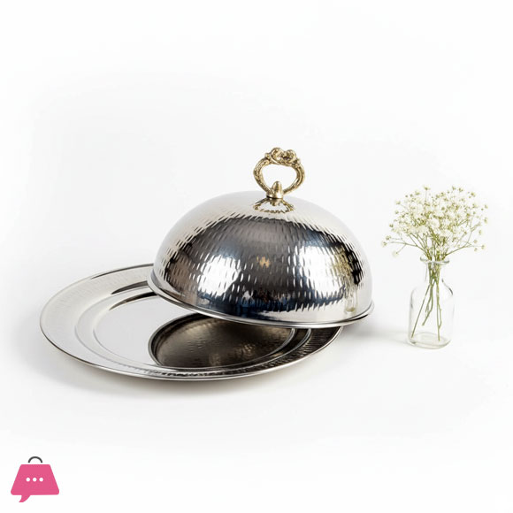 Stainless Steel Dome Serving Platter With Lid 4 Stainless Steel Dome Serving Platter With Lid - Image 2