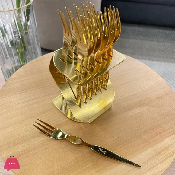 Stainless Steel Gold &Amp; Silver Dessert Mini Fork Set Of 12 3 Stainless Steel Gold &Amp; Silver Dessert Mini Fork Set Of 12 - Image 2