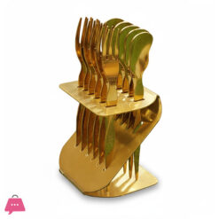 Stainless Steel Gold &Amp; Silver Dessert Spoon &Amp; Mini Fork Set Of 12