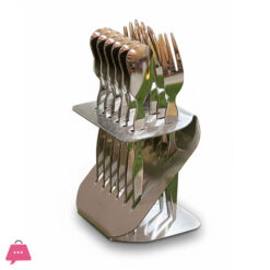 Stainless Steel Gold &Amp; Silver Dessert Spoon &Amp; Mini Fork Set Of 12