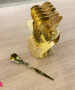 Stainless Steel Gold & Silver Dessert Spoon Set of 12
