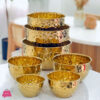 Stainless Steel Hammered Gold Bowl Set of 7
