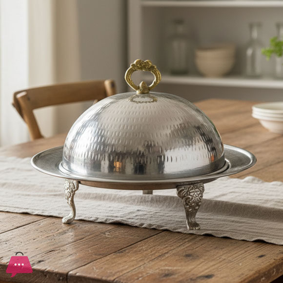 Stainless Steel Serving Platter Stand With Lid