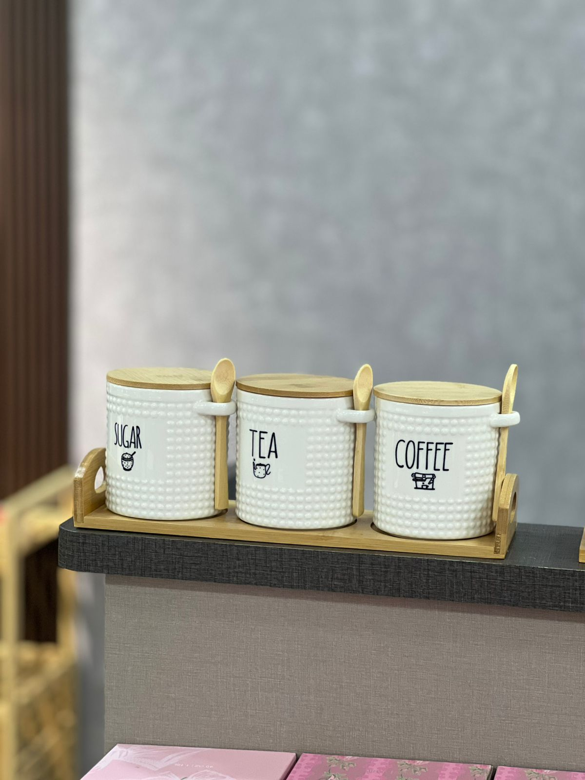 Tea Coffee And Sugar Jar With Spoon Set Of 3 4 Tea Coffee And Sugar Jar With Spoon Set Of 3