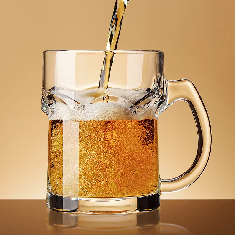 Thickened Glass Ribbon Beer Cup Creative Cool Large Summer Draft Beer Cup Beverage Tea Cup