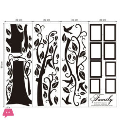Traditional Family Tree Wall Decals With Photo Frames - Leaf Pattern Pvc Wall Stickers, Self-Adhesive Detachable Tree Branch Decor For Living Room, Entryway, Bedroom