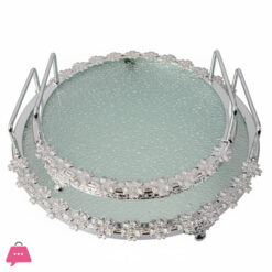 Versatile Plated Silver &Amp; Gold Mirrored Serving Tray Set Of 2