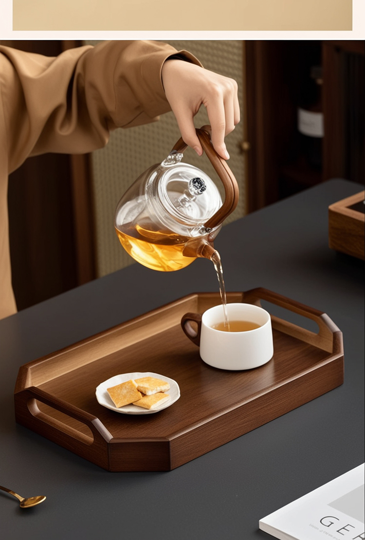 Walnut Shaped Octagonal Handle Tray Set 3 Pcs 12 Walnut Shaped Octagonal Handle Tray Set 3 Pcs