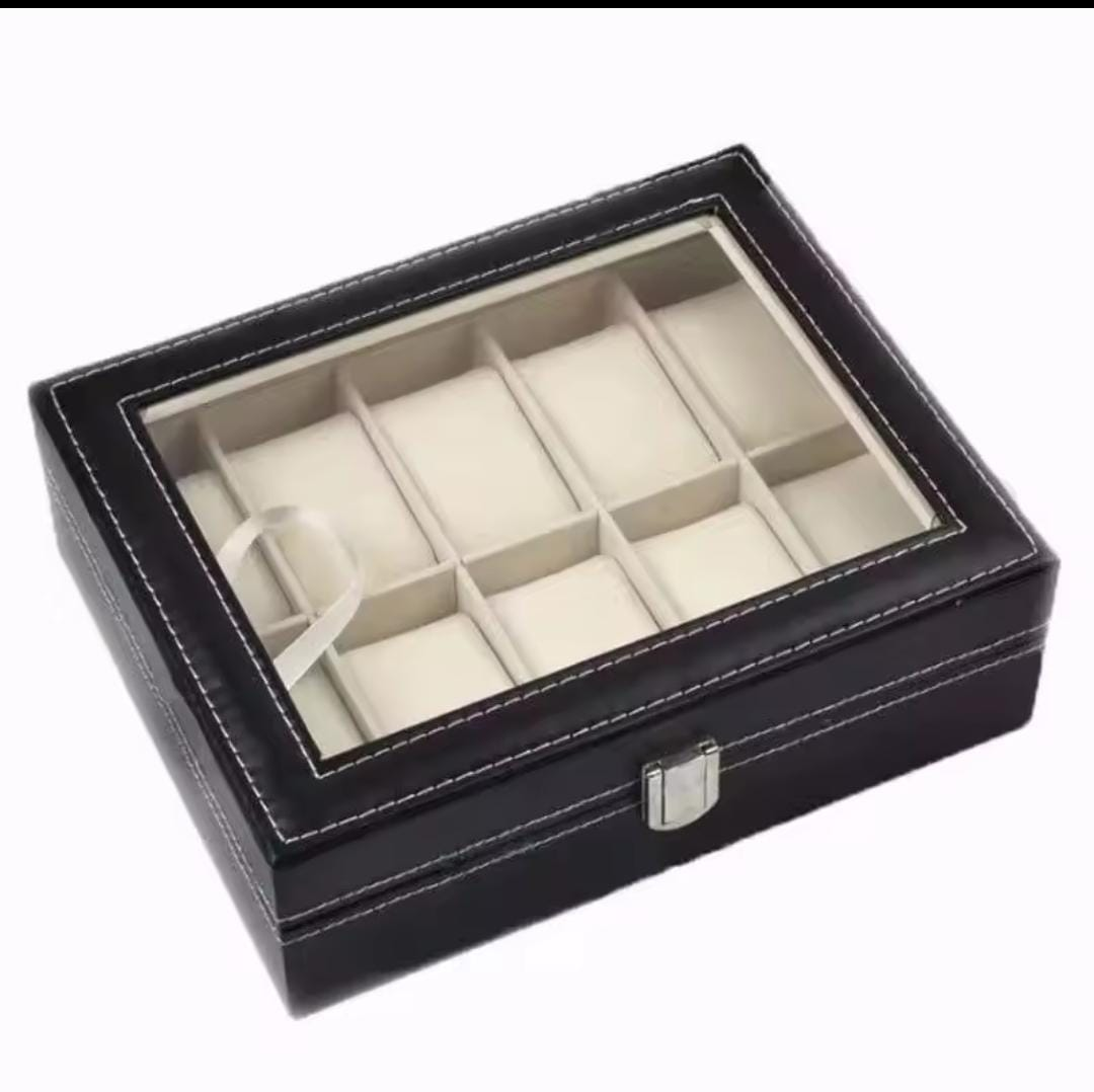 Watch Display Case Organizer With Glass 10- Slots 9 Watch Display Case Organizer With Glass 10- Slots
