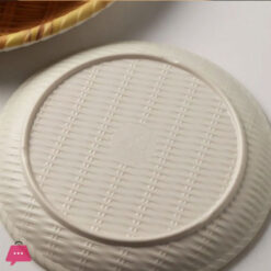 Rattan Round Biodegradable Bamboo Fiber Plate 25Cm