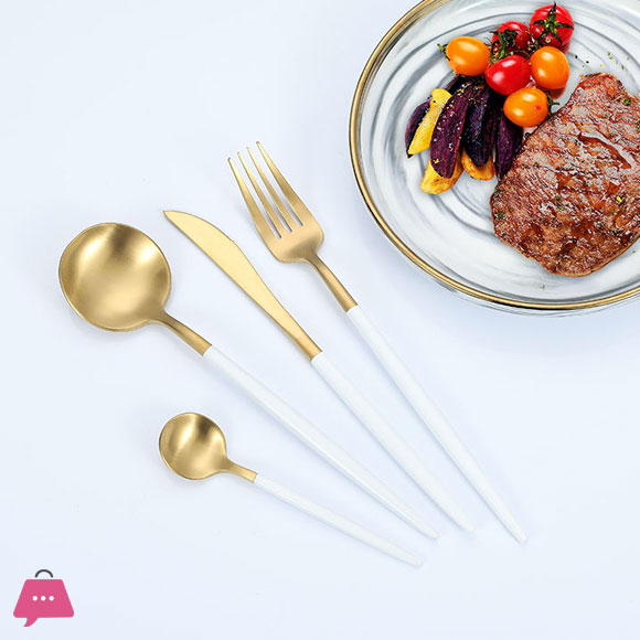 18/10 Stainless Steel Matte Flatware Cutlery Set Of 4 Pieces 10 18/10 Stainless Steel Matte Flatware Cutlery Set Of 4 Pieces - Image 9