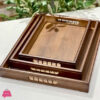 Wooden Tray - Elegant Serving Tray Set Of 3 1 Wooden Tray - Elegant Serving Tray Set Of 3