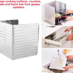 Fictory Anti Splatter Shield Guard Cooking Frying Pan Oil Splash Screen Kitchen Cover Gas Stove Anti Splatter Shield Guard Protects Skin From Burns Keeps Kitchen Clean Printing Vegetables