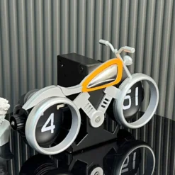 Vintage Motorcycle Flip Page Clock Automatic Page Turning Quartz Time Clocks Home Room Office Desktop Decoration Home Deco