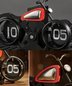 Vintage Motorcycle Flip Page Clock Automatic Page Turning Quartz Time Clocks 25 Vintage Motorcycle Flip Page Clock Automatic Page Turning Quartz Time Clocks Home Room Office Desktop Decoration Home Deco