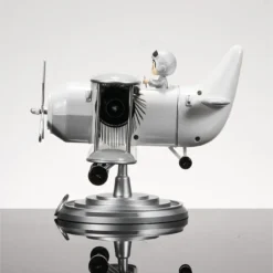 Plastic Case Creative Table Clocks Vintage Aircraft Moulding Desk Clock Auto Page Turning Style Desktop Clocks Home Decorations