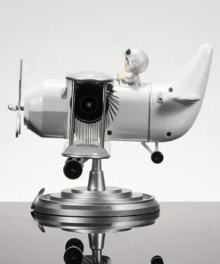 Plastic Case Creative Table Clocks Vintage Aircraft Moulding Desk Clock Auto Page Turning Style Desktop Clocks Home Decorations