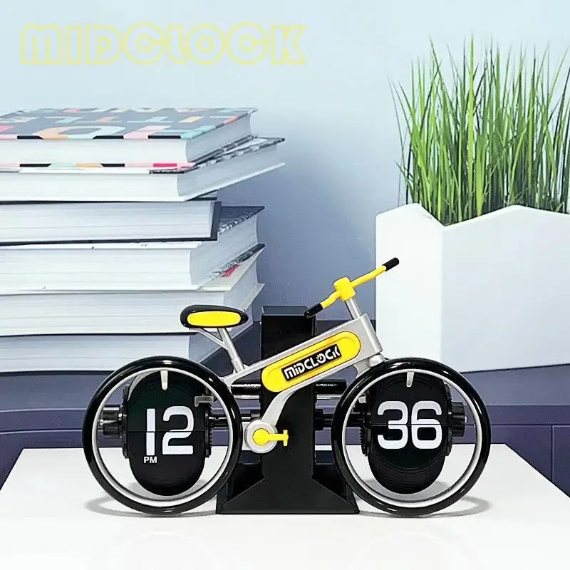 Bicycle Page Turning Clock Personalized Bicycle Shaped Flip Page Clocks Home Desktop Decoration Fashion Decoration Gift